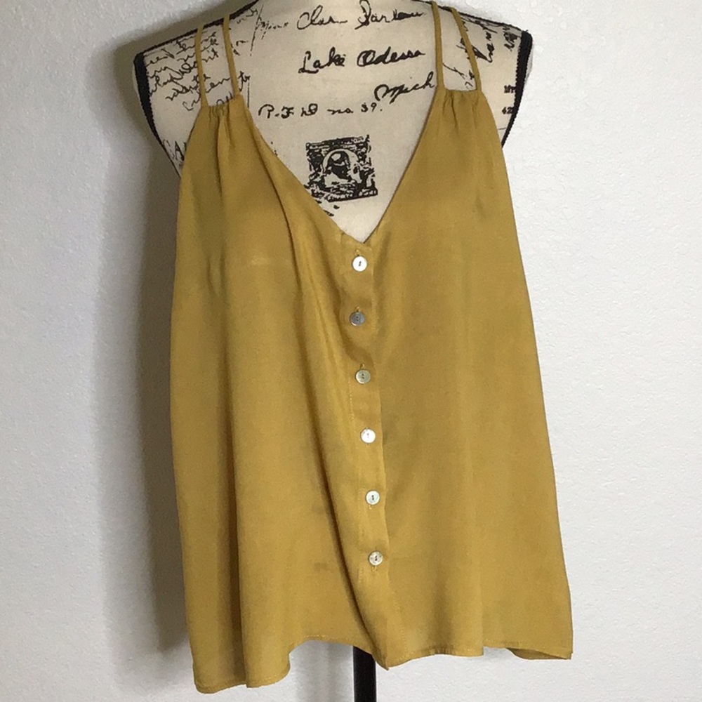 Final Touch Mustard strappy flowing top large